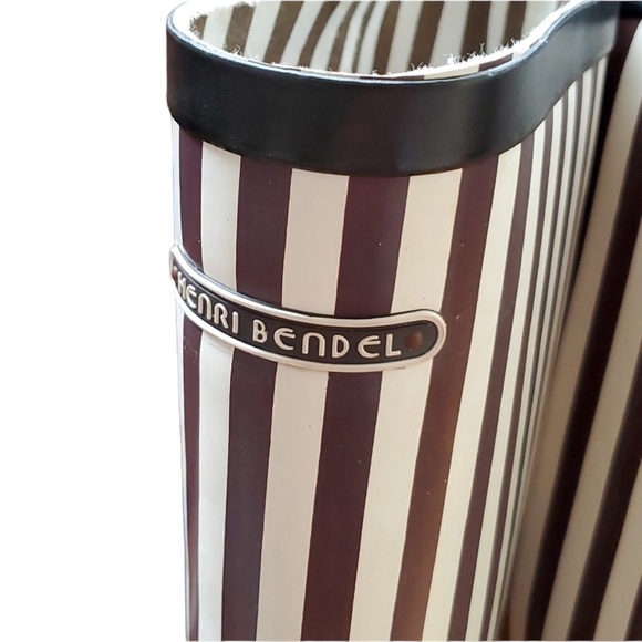 Henri Bendel Tall Signature Stripe Rain Boots Women's 9 - Picture 9 of 10